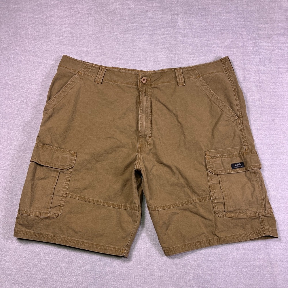 Wrangler Mens Brown Stretch High Rise Relaxed Fit‎ Utility Cargo Shorts Size 42